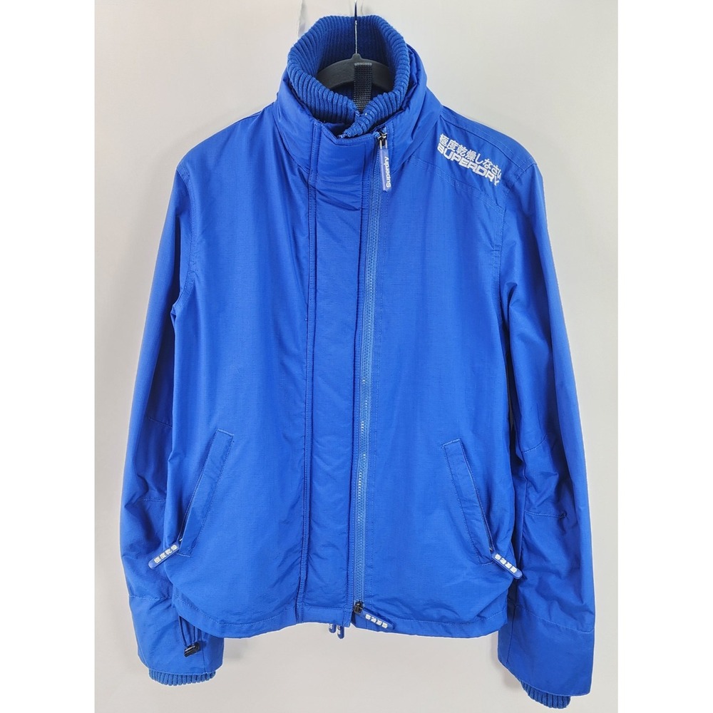 Superdry Double Blacklabel Jacket Women's M Triple Zip Blue Windbreaker Japan